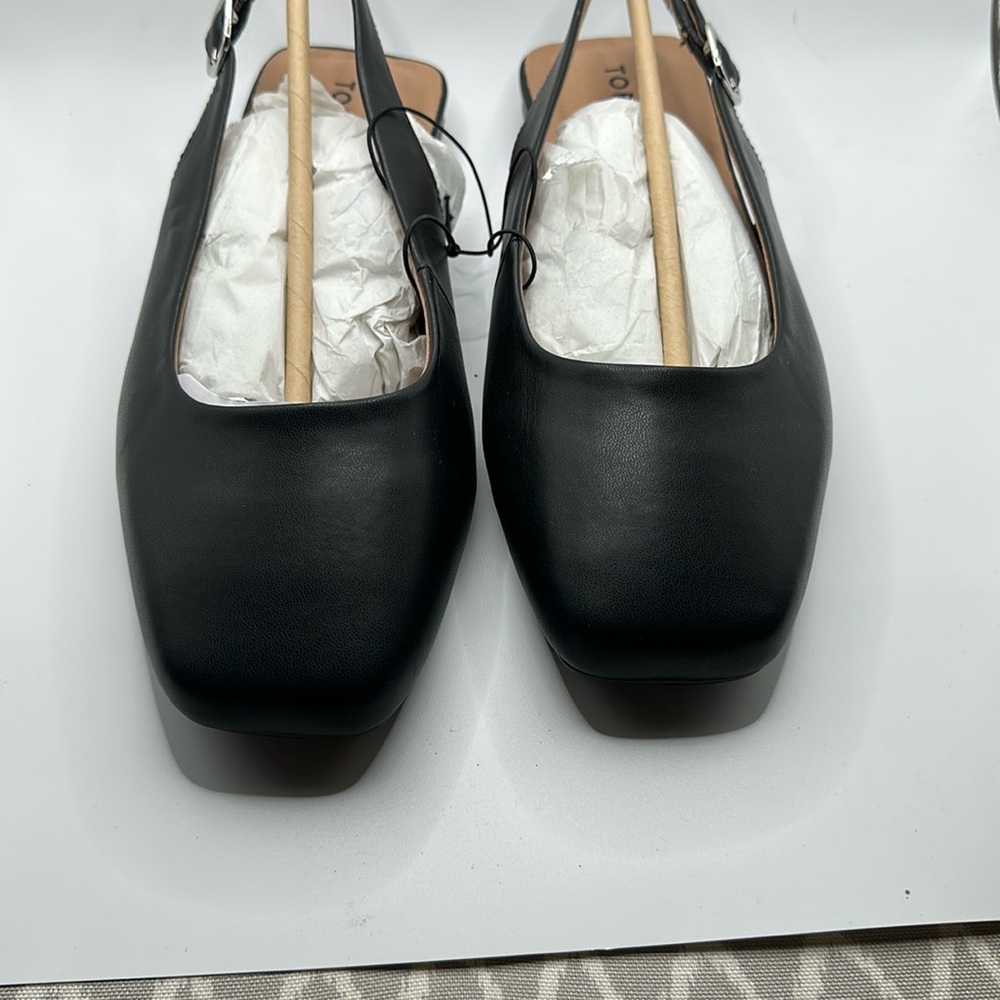 Torrid Black Squared Toe Slingback Flat